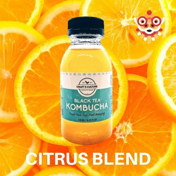 Craft & Culture - Kombucha, Kefir & Probiotics Singapore,Kombucha:[SEASONAL] Citrus Blend Black Tea Kombucha,250 ml